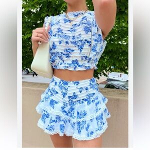 NWOT Cute Ruffle‎ Floral LoveShackFancy esq set size medium